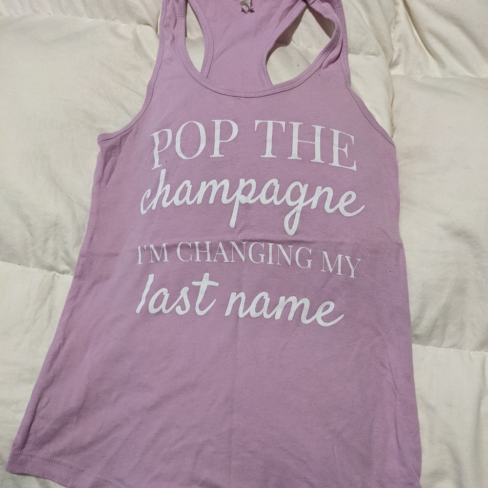 Bridal tank - "pop the champagne"